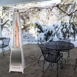 Patio Heater 42,000 BTU Pyrami-d Flame Outdoor Heater Propane Heater With Wheel