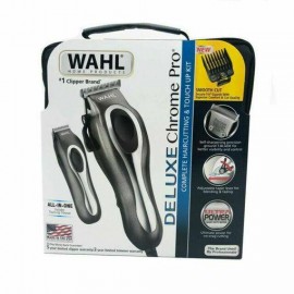 Wahl Deluxe Chrome Pro Clipper and Trimmer Kit - Black/Silver